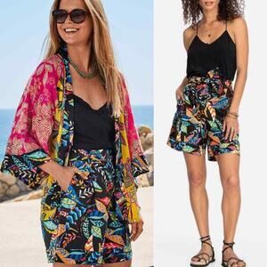 NEW NWT Johnny Was Antun Belted Easy Linen Shorts